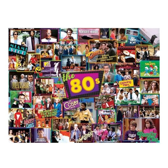 Jigsaw Puzzle 80s Nostalgia TV Time 1000 Pieces - Picture 1 of 11